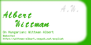 albert wittman business card